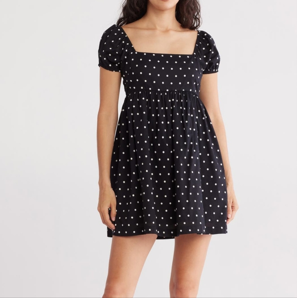 Black and White Polka Dot Mini Dress Medium NWOT #014